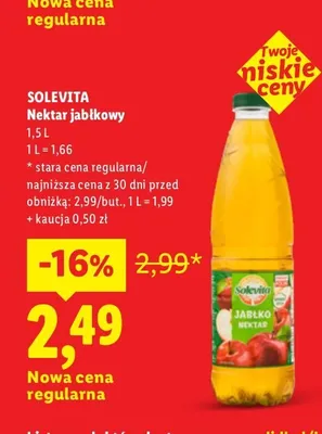 Nektar jabłkowy Solevita promocja w Lidl