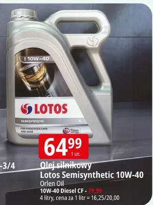 Olej silnikowy Lotos Semisynthetic 10W-40 promocja w Leclerc