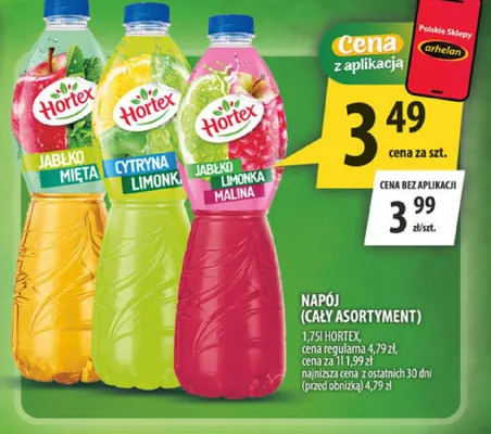 Napój Hortex Jabłko Mięta promocja w Arhelan