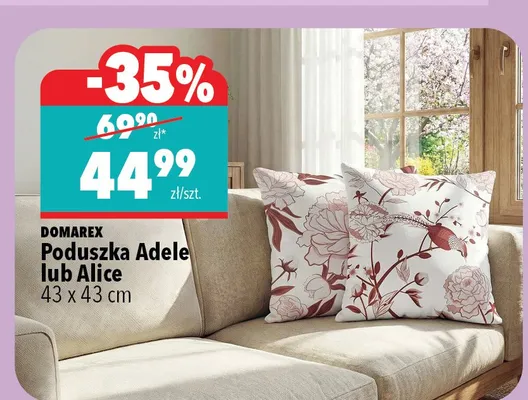 Poduszka Adele lub Alice 43 x 43 cm promocja w Biedronka Home
