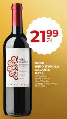 Wino Nero d'Avola Galante Terre Siciliane promocja w Duży Ben