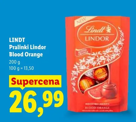 Pralinki Lindor Blood Orange Lindt promocja w Lidl
