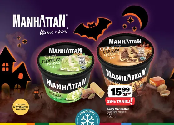 Lody Manhattan White Chocolate Pistachio promocja w Netto