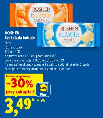Czekolada bubble White Roshen promocja w Lidl