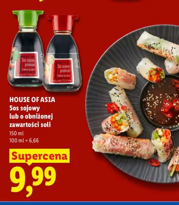 Sos sojowy o obniżonej zawartości soli House of Asia promocja w Lidl