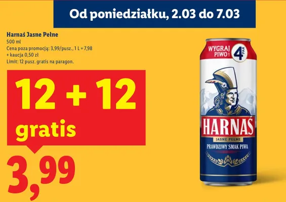 Piwo Jasne Pełne promocja w Lidl