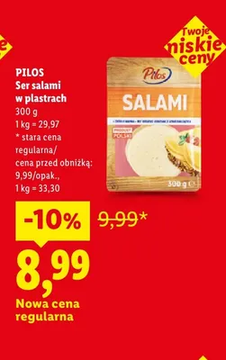 Ser salami w plastrach Pilos promocja w Lidl