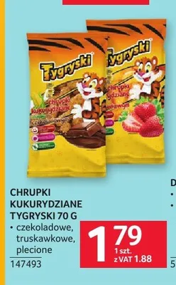 Chrupki kukurydziane Tygryski 70g promocja w Selgros