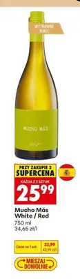 Wino białe wytrawne Mucho Más White promocja w Biedronka