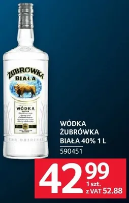 Wódka Żubrówka Biała 40% 1L promocja w Selgros