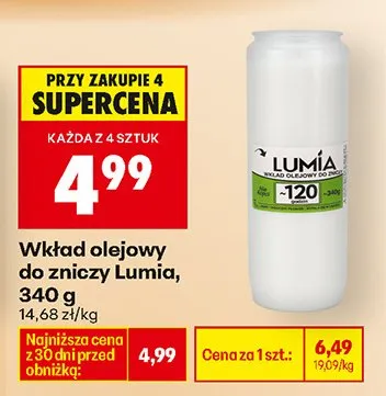 Wkład olejowy do zniczy -120 promocja w Biedronka
