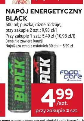 Napój energetyczny Black promocja w Stokrotka