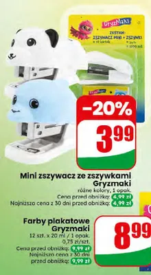 Mini zszywacz ze zszywkami Gryzmaki promocja w Dino