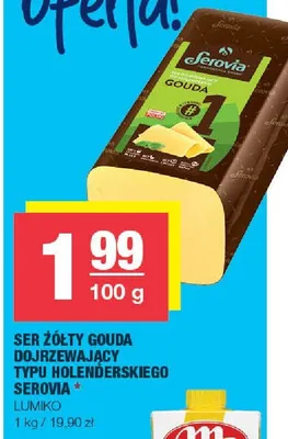 Ser żółty Gouda dojrzewający typu holenderskiego Serovia promocja w SPAR