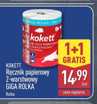 Ręcznik papierowy 2-warstwowy Giga Rolka Kokett promocja w Aldi