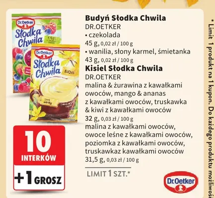 Budyń Słodka Chwila śmietanka Dr.Oetker promocja w Intermarche
