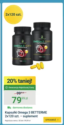 Kapsułki Omega 3 Forte Betterme 2-pak 120 szt promocja w ERLI