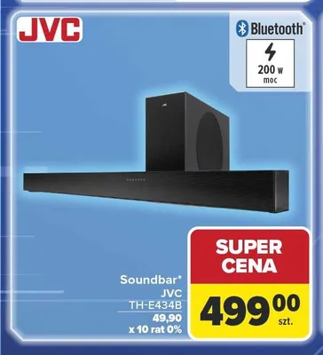 Soundbar JVC TH-E434B 200W promocja w Carrefour