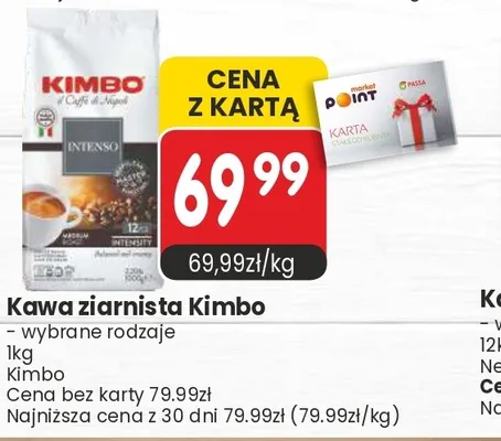 Kawa ziarnista Kimbo Intenso promocja w Market Point