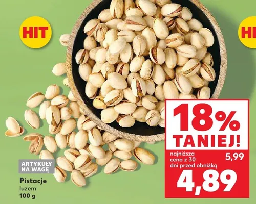 Pistacje luzem promocja w Kaufland