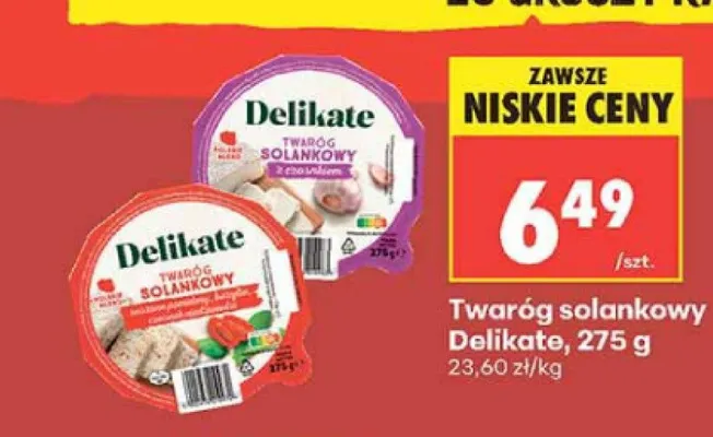 Twaróg solankowy Delikate z suszonymi pomidorami bazylią i czosnkiem promocja w Biedronka