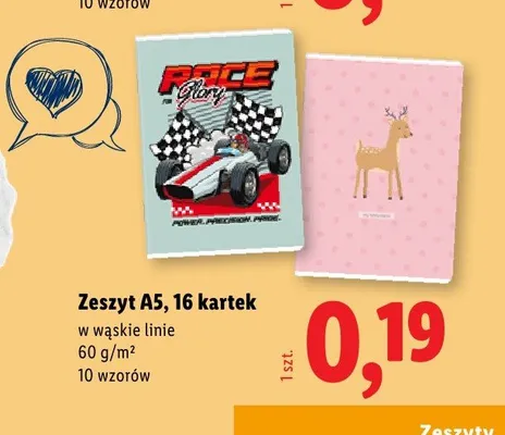 Zeszyt A5 16 kartek w wąskie linie promocja w Lidl