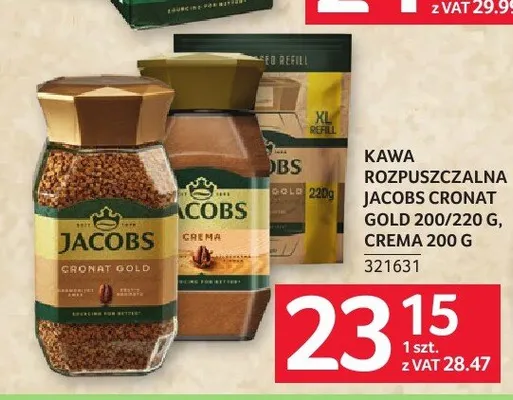 Kawa rozpuszczalna Jacobs Cronat Gold promocja w Selgros