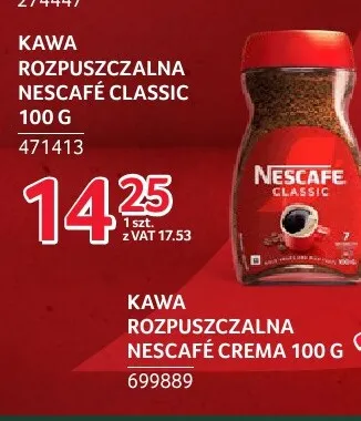 Kawa rozpuszczalna Nescafé Classic promocja w Selgros