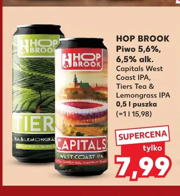 Piwo Hop Brook Tiers Tea & Lemongrass IPA promocja w Kaufland
