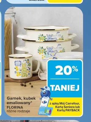 Garnek lub kubek emaliowany Florina promocja w Carrefour