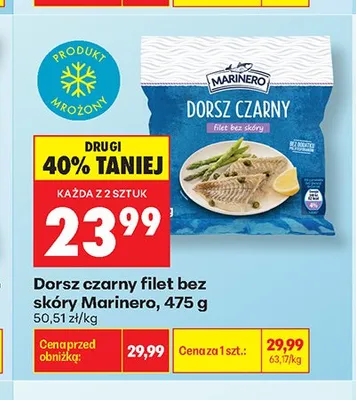 Dorsz czarny filet bez skóry Marinero promocja w Biedronka