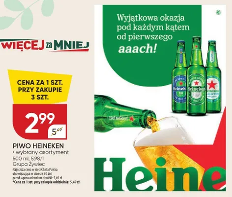 Piwo Heineken promocja w Chata Polska