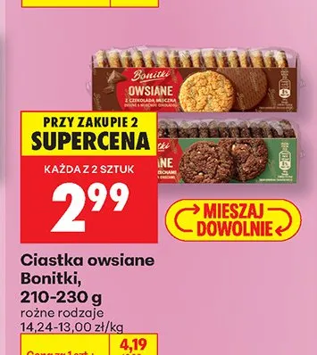Ciastka owsiane Bonitki promocja w Biedronka