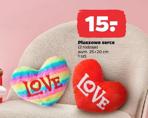 Pluszowe serce (2 rodzaje) promocja w Netto