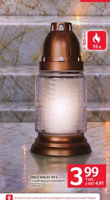 Znicz walec 50 g z wymiennym wkładem promocja w Selgros