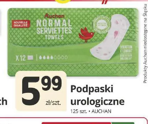 Podpaski urologiczne Auchan promocja w Marketvita