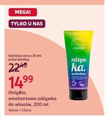 Odżywka do włosów emolientowa OnlyBio promocja w Rossmann