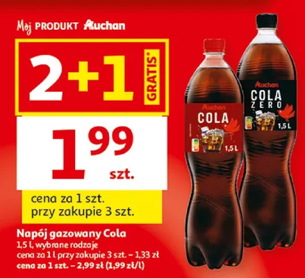 Napój gazowany Cola Zero promocja w Auchan