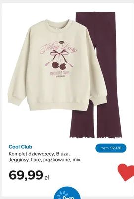 Komplet dziewczęcy Cool Club bluza jegginsy flare prążkowane promocja w Smyk