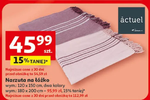 Narzuta na łóżko promocja w Auchan