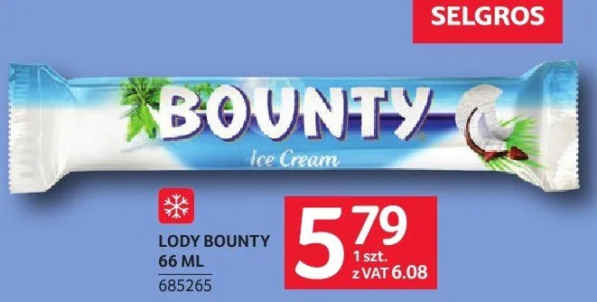 Lody Bounty promocja w Selgros