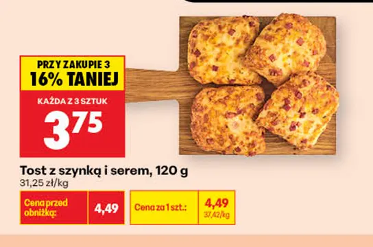 Tost z szynką i serem promocja w Biedronka