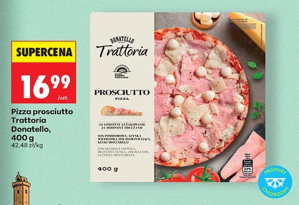 Pizza prosciutto Trattoria Donatello promocja w Biedronka