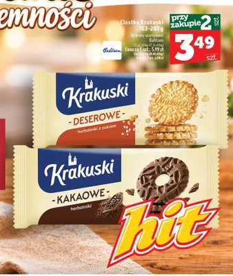 Ciastka Krakuski deserowe promocja w TOPAZ