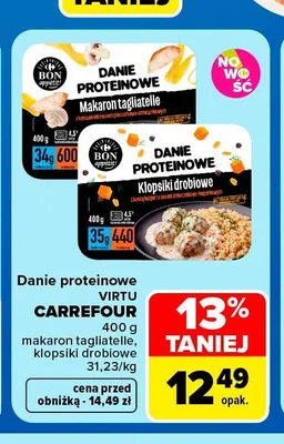 Danie proteinowe klopsiki drobiowe Virtu Carrefour promocja w Carrefour Market
