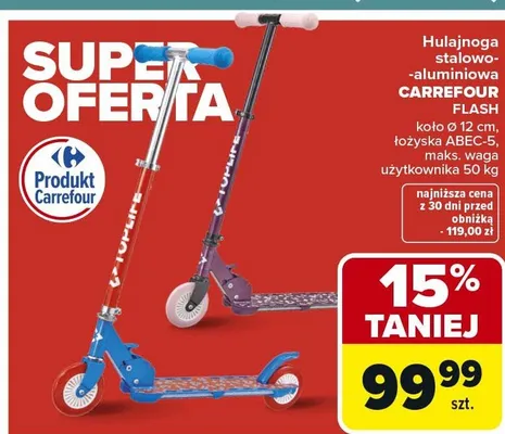 Hulajnoga stalowo-aluminiowa Carrefour Flash promocja w Carrefour