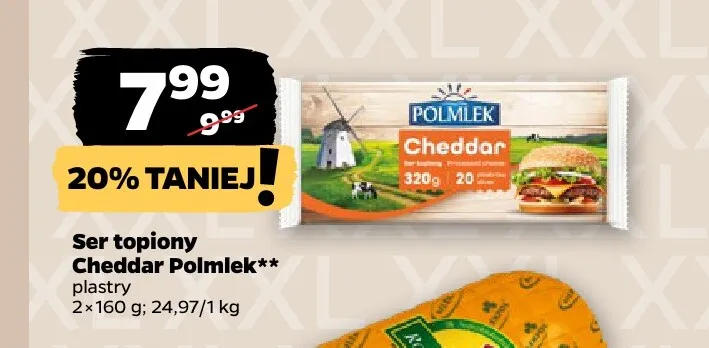 Ser topiony Cheddar Polmlek 2-pak promocja w Netto