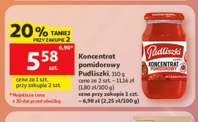 Koncentrat pomidorowy Pudliszki promocja w Auchan