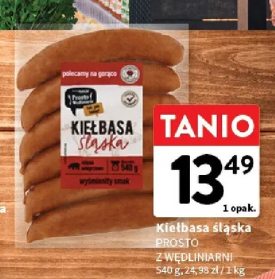 Kiełbasa śląska Prosto z Wędliniarni promocja w Intermarche