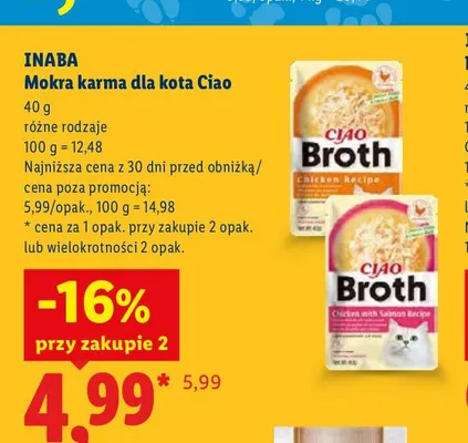 Mokra karma dla kota Ciao Inaba promocja w Lidl